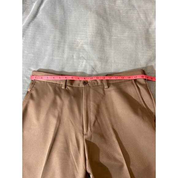 Haggar Mens Dress Pants Tan Classic Fit 38W 30L Flat Front Corpcore Classicore - Picture 5 of 7